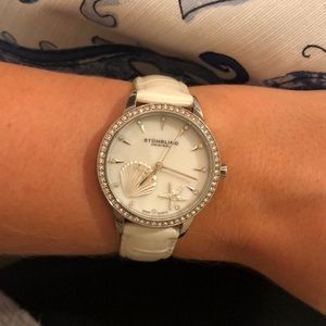 Nautical + White Leather Watch